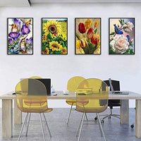 SIIYIX 6 juegos de pintura de diamantes 5d por números, kits de flores de punto de cruz para adultos, niños, regalos de inauguración de la casa, pájaros florales para decoración de pared del hogar, 12 × 16 pulgadas (un paquete de 6 juegos) - Arteztik
