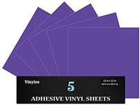Vinilo permanente de 12.0 in x 12.0 in, 5 paquetes de vinilo brillante para interior y exterior, con reverso adhesivo en acabado brillante para silueta y crricut para hacer monogramas pegatinas y letras. - Arteztik
