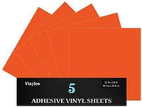 Vinilo permanente de 12.0 in x 12.0 in, 5 paquetes de vinilo brillante para interior y exterior, con reverso adhesivo en acabado brillante para silueta y crricut para hacer monogramas pegatinas y letras. - Arteztik
