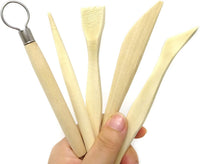 Honbay - Juego de 5 herramientas de madera para modelar arcilla, para cortar, tallar y alisar - Arteztik
