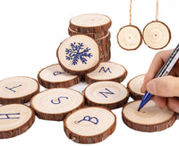SENMUT - 25 rebanadas de madera natural sin terminar con adornos navideños para manualidades (3,0 – 3,5 pulgadas) - Arteztik
