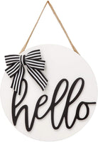 Juego de 3 rebanadas de madera en blanco para decoración de puerta delantera, cartel de madera sin terminar, con cordel y 3 lazos, 12 cintas transparentes para manualidades y decoración de Navidad - Arteztik
