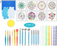 Mandala Dotting Tools, 35pcs Dotting Tools con bolsa de almacenamiento, Mandala Plantillas de pintura, pinceles, bolígrafo para pintar rocas, Nail Art, arcilla de cerámica escultura - Arteztik
