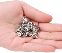 HEEPDD - 10 remaches de piel para manualidades, tornillos de metal de 0.354 in con hebilla de anillo de tirador, aros de latón, perno de montaje de clavos para monedero, cartera, bolso, funda de teléfono, decoración - Arteztik

