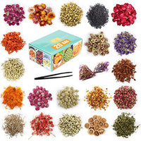 20 bolsas: flores secas, hierbas secas naturales para baño, fabricación de jabón, fabricación de velas, incluye pétalos de rosa, lirio, jazmín, no me olvides y más. - Arteztik
