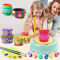 Pottery Wheel Kit for Kids, Handmade Artist Paint Pottery Studio, Ceramic Machine with Sculpting Clay Educational Handicraft DIY Toy Art Craft Kit for Boys Girls Beginners - Green - Arteztik
