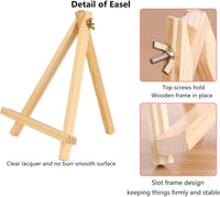 Caballete de madera de pino natural de 9.5 pulgadas de alto, ajustable, soporte para pantalla de pintura, portátil, para fotos, teléfono, iPad, decoración artística, trípode, 3 unidades - Arteztik
