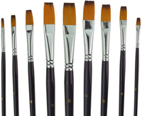 Marrywindix - Juego de 9 pinceles de acuarela de nailon, punta plana, color negro - Arteztik

