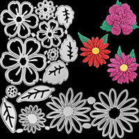 2 juegos de plantillas de corte de metal con diseño de flores y hojas, 14 estilos, plantillas de troquelado 3D para manualidades, álbumes de recortes, tarjetas de papel, 14 unidades en total - Arteztik
