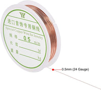 Uxcell alambre de cobre para manualidades, calibre 24, 0.020 in de diámetro. Alambre de metal flexible rojo para manualidades de bricolaje, rollo de 3 - Arteztik
