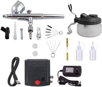 Airbrush Kit with Mini Compressor Airbrush Cleaning Kit- Dual-Action Airbrush Spray Gun, Airbrush Cleaning Pot Tools, Hose with Airbrush Set for Cake, Painting, Hobby, Decorating, Tattoo, Makeup, Nail - Arteztik
