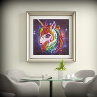 Diamond for Kids - Kit de pintura de diamante para niños, diseño de unicornio con diamantes para dormitorio infantil, 11.8 x 11.8 in - Arteztik
