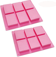 HOSL juego de 3 cubeteras rectangulares planas y básicas de 6 cavidades, molde de silicona para crear jabón casero o para hornear - Arteztik
