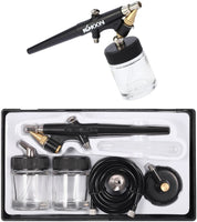 KKmoon High Atomizing sifón Feed Airbrush de acción única Air Brush Kit para la manicura Maquillaje Arte Pintura tatuaje 0,8 mm pistola de Spray de pintura - Arteztik
