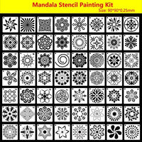Juego de 56 plantillas de mandala para pintar y dibujar en madera de roca - Arteztik
