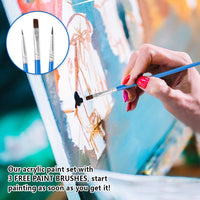 Set de pintura acrílica, Shuttle Art 15 tubos de 0.4 fl oz de calidad artista no tóxica, pigmentos ricos colores perfectos para niños adultos principiantes artistas pintura sobre lienzo madera arcilla tela cerámica artesanía - Arteztik

