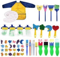 Preciser - Juego de 47 brochas de pintura con esponja para niños, para aprendizaje temprano - Arteztik
