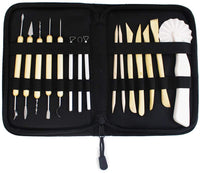 S & E Teacher's Edition - 15 herramientas para esculpir cerámica y arcilla, mango de madera suave, vienen con funda de transporte. - Arteztik
