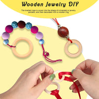 Bestsupplier - 50 anillos de madera maciza sin terminar para manualidades, anillos colgantes y conectores, 5 tamaños - Arteztik
