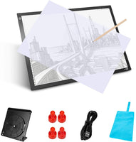 Longan Craft - Caja de luz LED A3 ultradelgada, portátil, sin niveles, intensidad regulable, con estuche de transporte, para artistas, dibujos, tatuajes, croquis, animación - Arteztik
