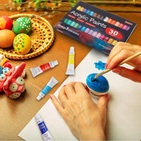 Juego de pintura acrílica, 30 tubos de 0.4 fl oz, calidad de artista, pigmentos ricos no tóxicos, ideal para niños y adultos, pintura profesional sobre lienzo, madera, arcilla, tela, cerámica - Arteztik
