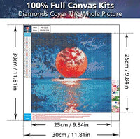 XPCARE Juego de pintura de diamante, redondo completo taladro DIY 5D pintura de diamante por número Kits Luna para decoración de pared hogar adultos y niños 12.0 x 12.0 in, HC-502 - Arteztik

