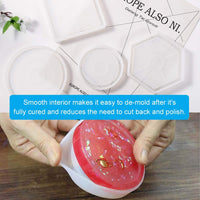 Weirui 4 piezas DIY posavasos silicona molde resina moldeo moldes para DIY decoración del hogar molde inferior soporte para fundición - Arteztik
