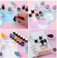 Finger Daubers, 40pcs/Set de Esponja de Dedo Daubers Conjunto de Pintura Esponjas de Dedo con Caja de Almacenamiento para Adultos Niños Estudiantes de Pintura de Tiza Estampado de Tinta de Artesanía de la Tarjeta de Fabricación - Arteztik
