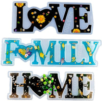 Hawiton Silicone Casting Molds, Resin Molds DIY Crafts Letter Home，Love & Family Resin Word Sign Molds, Epoxy Resin Casting Molds Model DIY Home Decoration Gift - Arteztik
