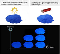 Glow in The Dark Pigment Powder with Lamp, Safe Long Lasting Self Glowing Dye, Epoxy Resin Luminous Powder for DIY Nail Art, Slime Acrylic Paint, Fine Art and DIY Crafts (12 Colors 20g/ 0.7oz Each) - Arteztik
