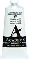 Grumbacher C212 Academy - Pintura acrílica (tubo de metal de 3.0 fl oz), color blanco - Arteztik
