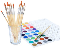 Conjunto de acuarelas artísticas, de 36 colores; incluye una variedad de 12 pinceles de calidad; todo lo que necesita para comenzar Los pinceles son excelentes para acuarelas y acrílicos - Arteztik
