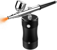 Kit de aerógrafo COSSCCI actualizado, mini pistola de aire portátil con kit de compresor, kit de pintura de una sola acción con cepillo de aire para decoración de tartas, maquillaje, arte de uñas, modelo, pintura, tatuaje, manicura (negro) - Arteztik
