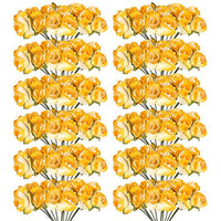 CCINEE - 120 flores artificiales amarillas de papel de 0.591 in para manualidades, álbumes de recortes, suministros de boda, adornos de San Valentín - Arteztik
