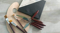 Juego de 10 cuchillos de paleta para pintura acrílica con mango de madera, palé y herramientas de arte para pintura al óleo - Arteztik
