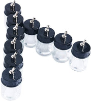 YaeKoo 10 botellas de cristal transparente de 22 cc y tapa con conector de metal - Arteztik
