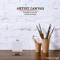 Lienzo de 3.0 x 3.0 in para pintar con caballete y suministros de arte Academy (12 unidades) - Arteztik
