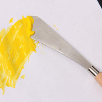YalansmaiP - Juego de 2 cuchillos de pintura de acero inoxidable con mango de madera y hoja de acero, accesorios para pintura al óleo para arte y pintura - Arteztik
