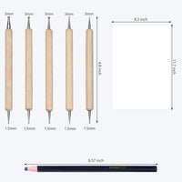 Juego de papel de transferencia blanco, 100 unidades de papel de copiado de carbono blanco y negro de transferencia de carbono con lápices de gofrado, herramientas de trazado de bocetos para dibujo, bocetos en papel, madera y vidrio - Arteztik
