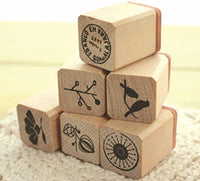 Youkwer - Juego de 12 sellos de madera con caja de madera, S - Arteztik

