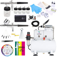 Kit de compresor de aire TOGUSH con 2 aerógrafos de limpieza, kit de aerógrafo de doble acción - Arteztik
