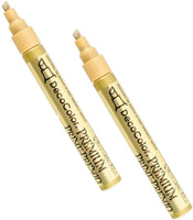 Uchida of America 350-CGLD DecoColor Premium - Bolígrafo de punta biselada (3 unidades), color dorado - Arteztik
