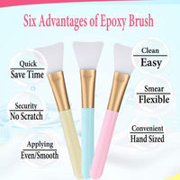 Juego de brochas epoxi de silicona para hacer vasos epoxi con purpurina, palos de aplicación epoxi flexibles reutilizables para espredar una capa uniforme de resina epoxi en vasos y vasos (Pack de 4) - Arteztik
