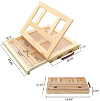 Caballete de mesa de arte con caballete de pintura ajustable, caballete de artista portátil con cajón, caballete de escritorio premium para estudiantes aficionados - Arteztik
