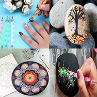 YouthBro juego de 47 herramientas de punteado de mandala, plantillas de puntos, kits de pintura para bricolaje, pintura de piedras, dibujo, dibujo, dibujo, bolsa de almacenamiento con cremallera, bolígrafo de bola, pinceles, lienzo, bandeja - Arteztik
