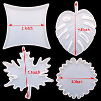 Luckkyme - Juego de 4 moldes de resina de silicona, diseño de hojas irregulares para posavasos, soportes de joyas, tapetes para tazas, decoración del hogar - Arteztik
