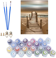 Karyees Beach Sunset Paint by Numbers Kits Beach Sunset DIY pintura por números playa Sunset DIY pintura por números Beach Sunset DIY Canvas Painting by Numbers Pintura acrílica Home Wall Decor Paint by Number Kits Seaside16 x 20 pulgadas - Arteztik
