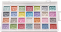 Artecho Juego de pintura Sumi Moise acuarela, 28 colores metálicos, juego de tarta acuarela con cepillo de pintura clásico, idea para niños y adultos - Arteztik
