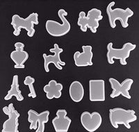 19 piezas de moldes de resina de animales surtidos, bandejas de silicona, juego de mariposa, caballo, gato, caballo, joyería de fundición para manualidades - Arteztik

