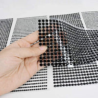 4098 pegatinas de diamantes de imitación, 5 hojas de 3/4/5/0.236 in, autoadhesivas, color negro, para manualidades, cuerpo, maquillaje de uñas, festival, carnaval (color negro mixto) - Arteztik
